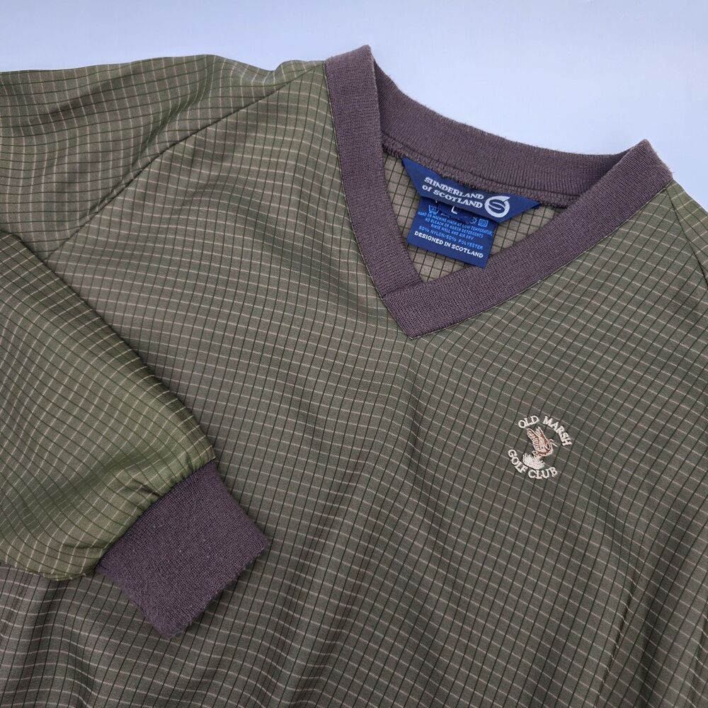 Sunderland of Scotland Golf Pullover Men's L Old Marsh Golf Club Olive Green